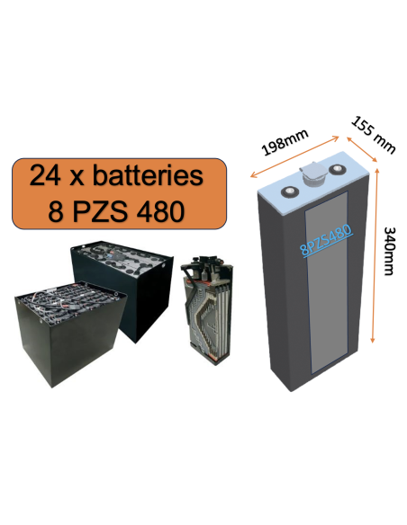Batterie de traction 8PZS480 en 2V 840ah en C5 Livraison incluse
