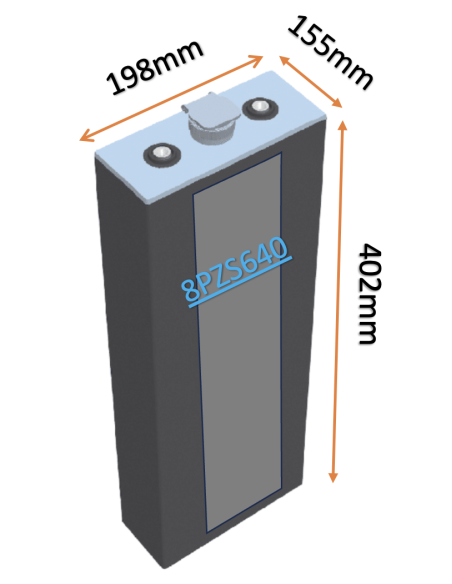 Batterie de traction 8PZS640 en 2V 640ah en C5 Livraison incluse