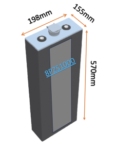 Batterie de traction 8PZS1000 en 2V 1000ah en C5 Livraison incluse