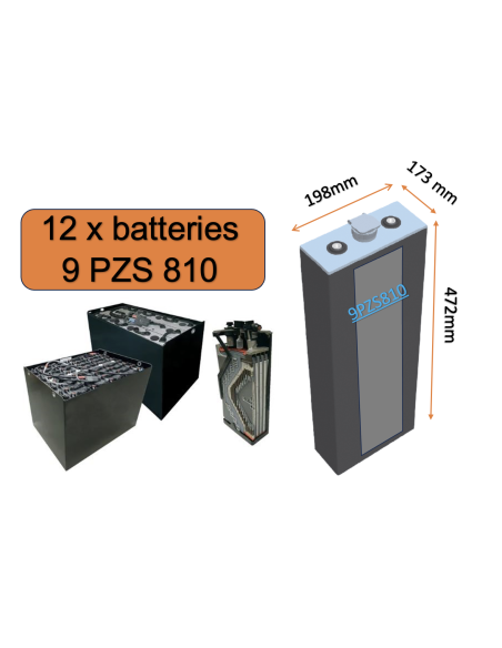 Batterie de traction 9PZS810 en 2V 810ah en C5 Livraison incluse