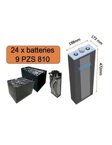 Batterie de traction 9PZS810 en 2V 810ah en C5 Livraison incluse