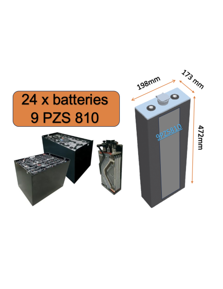 Batterie de traction 9PZS810 en 2V 810ah en C5 Livraison incluse
