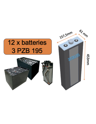 Batterie de traction 3PZB195 en 2V 195ah en C5 Livraison incluse