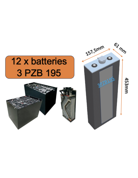 Batterie de traction 3PZB195 en 2V 195ah en C5 Livraison incluse