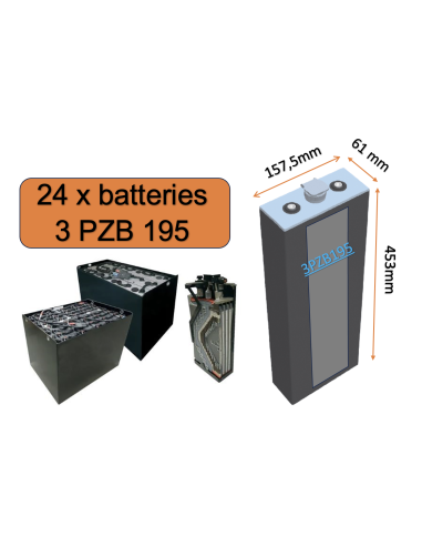 Batterie de traction 3PZB195 en 2V 195ah en C5 Livraison incluse