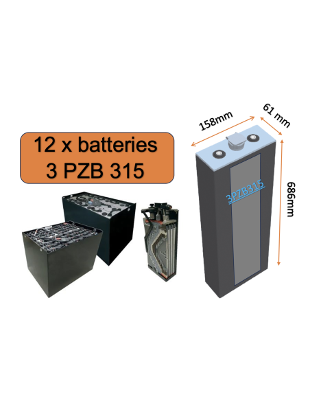 Batterie de traction 3PZB315en 2V 315ah en C5 Livraison incluse
