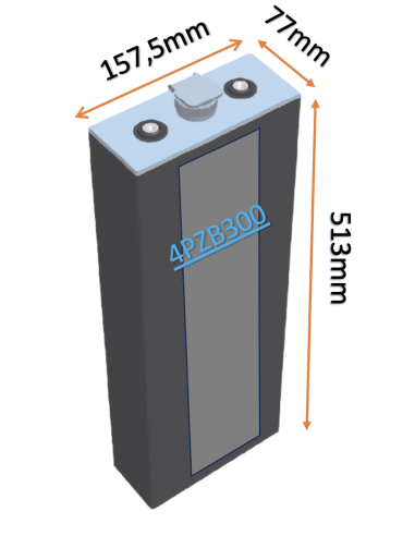 Batterie de traction 4PZB300 en 2V 300ah en C5 Livraison incluse