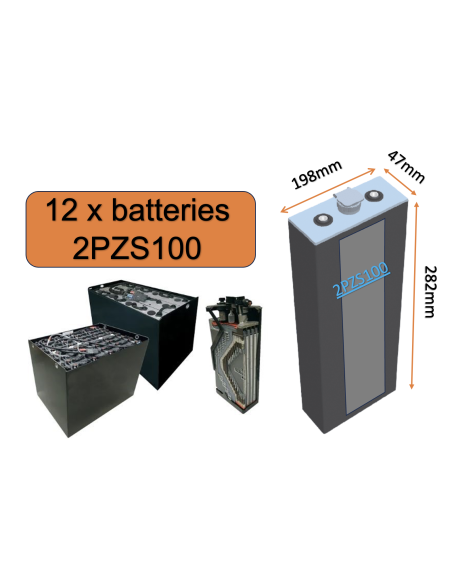 Batterie de traction 2PZS100 en 2V 100ah en C5 Livraison incluse