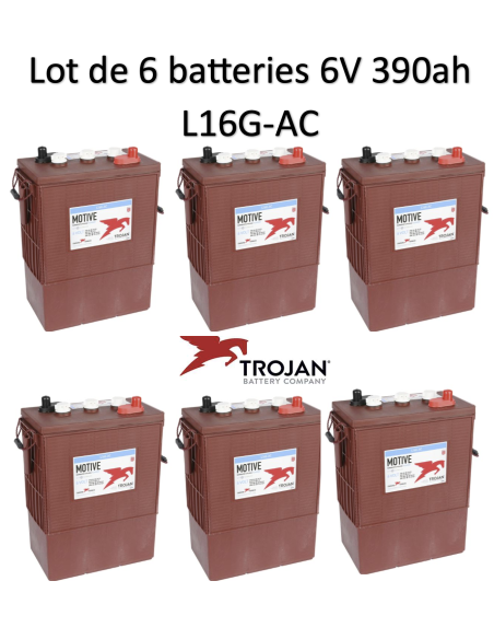 Batterie Traction Trojan L16G-AC en  6V 390ah Deep cycles Livraison incluse