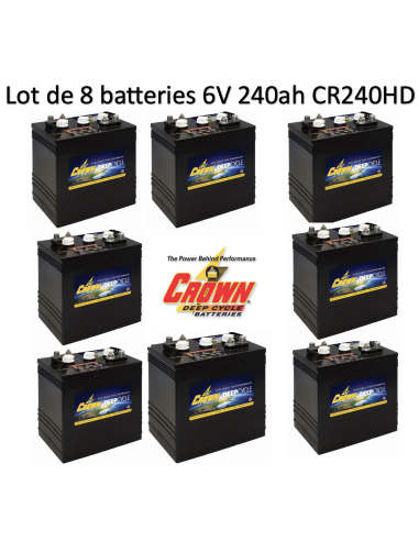 Batterie Crown en  6V 240ah Deep cycles CR240 Livraison incluse
