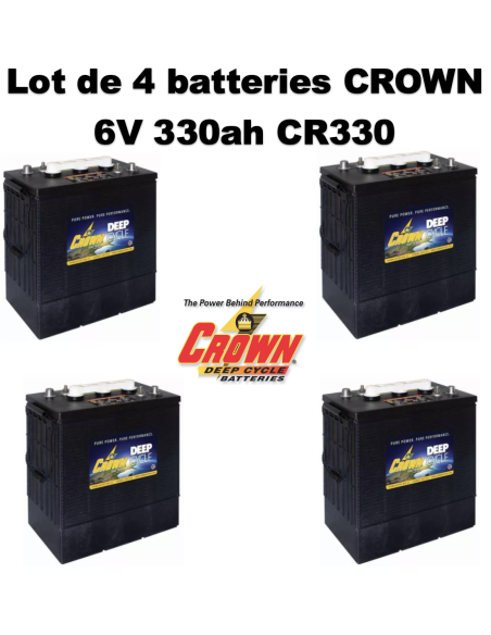 Batterie Crown en  6V 330ah Deep cycles CR330HD Livraison incluse