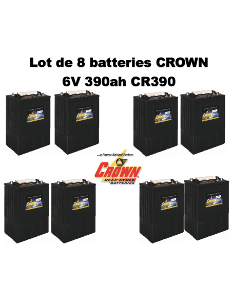 Batterie Crown en  6V 390ah Deep cycles CR390HD Livraison incluse
