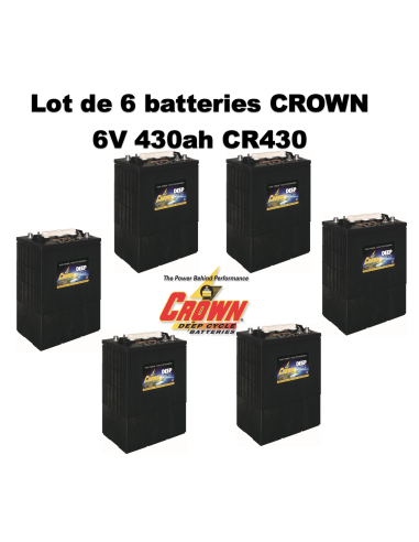Batterie Crown en  6V 430ah Deep cycles CR430HD Livraison incluse