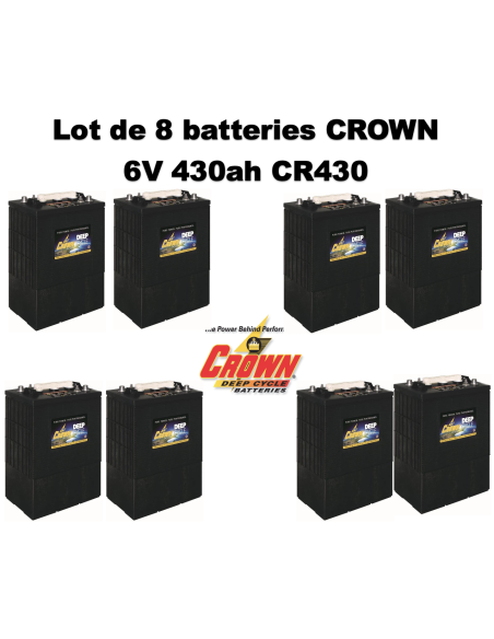 Batterie Crown en  6V 430ah Deep cycles CR430HD Livraison incluse