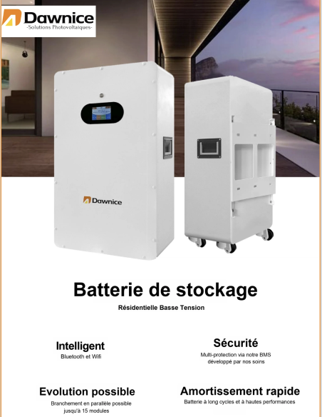 Batterie Lithium LifeP04 Dawnice 48v 21KWH Garantie 12 ans